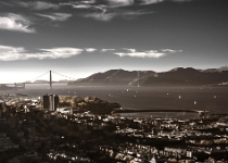 DSC 3310 1 2 Enhanced 2  View of SF Bay and The Golden Gate From Coit Tower, IR : Infrared, HDR, San Francisco